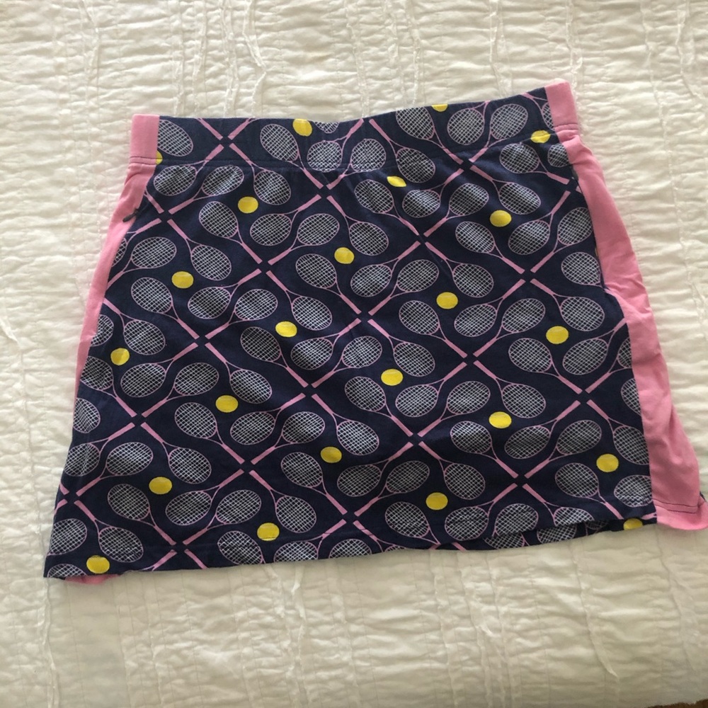 Tennis print skirt with built in shorts